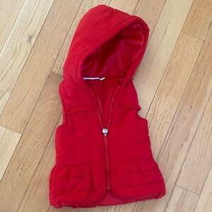 Red Hooded Puffer Vest